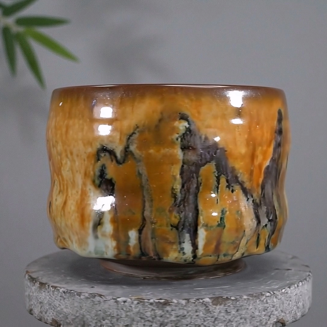 何博泉大師志野燒茶碗作品