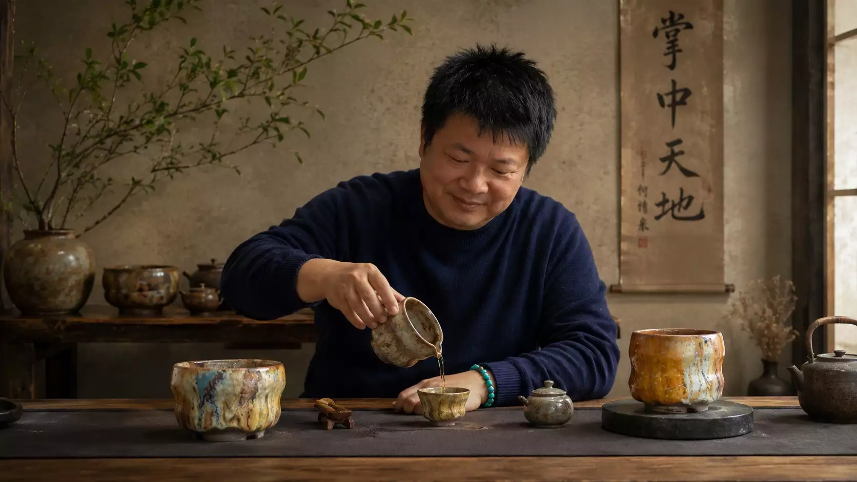 何博泉大師陶瓷作品與東方茶席侘寂美學情境